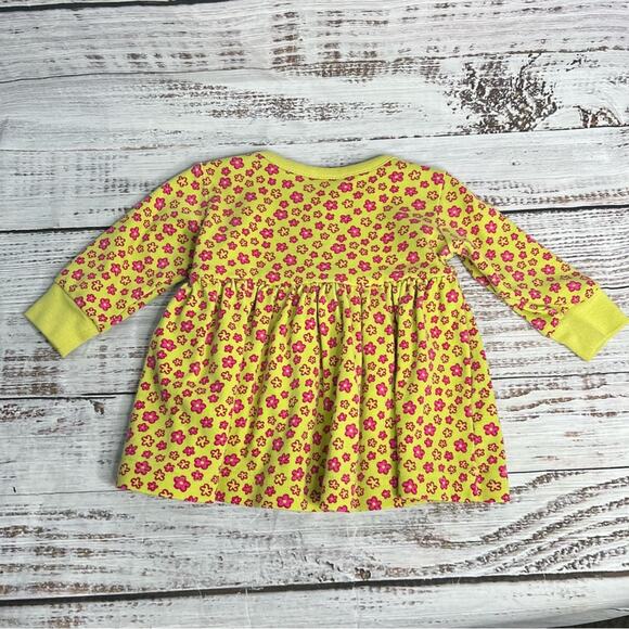 Hanna Andersson 60 3-6 Months Dress Green Pink Floral Disty Floral Long Sleeve - Picture 2 of 9